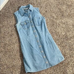 Newport News Blue Sleeveless Polo Collar Mini Dress